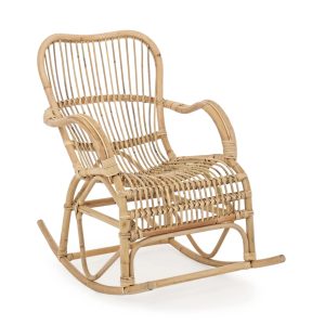 Fotel bujany CASIMIRA Bizzotto – naturalny rattanowy, 66x82x88