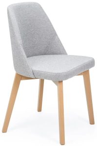 Jasnoszare krzesło drewniane do stołu dąb artisan – Fima 8X