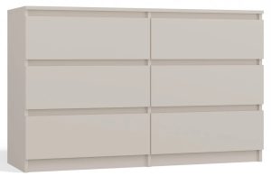 Minimalistyczna komoda z szufladami kaszmir – Berta 120 cm