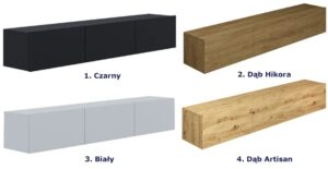 Wisząca Szafka RTV Dąb Artisan G1-W17 – minimalistyczny design, wysoka funkcjonalność, 180 cm