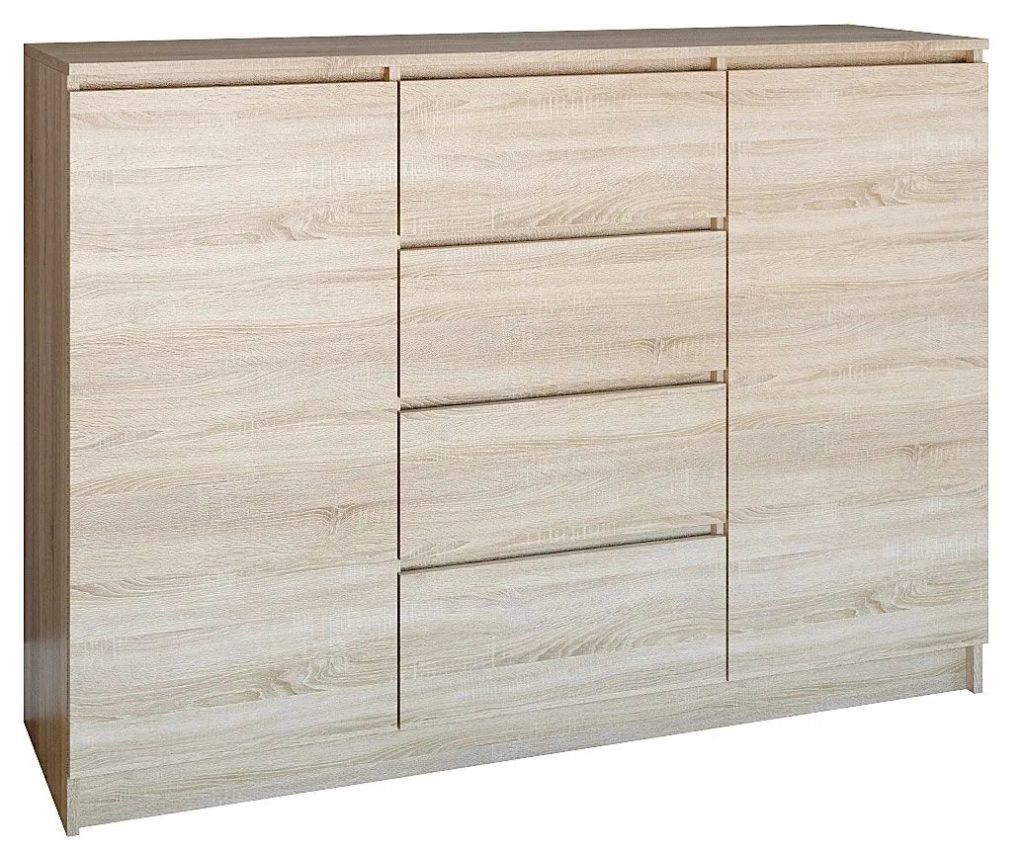 Komoda Na Ubrania Z Szufladami I 2 Szafkami Dąb Sonoma D7-L44