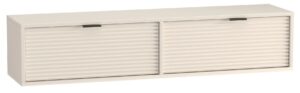Kaszmirowa ryflowana szafka RTV wisząca P0-L55 – nowoczesny minimalizm, elegancka struktura, kaszmir, 140 cm