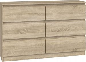 Komoda do sypialni, salonu, M6, 120x30x77 cm, dąb sonoma
