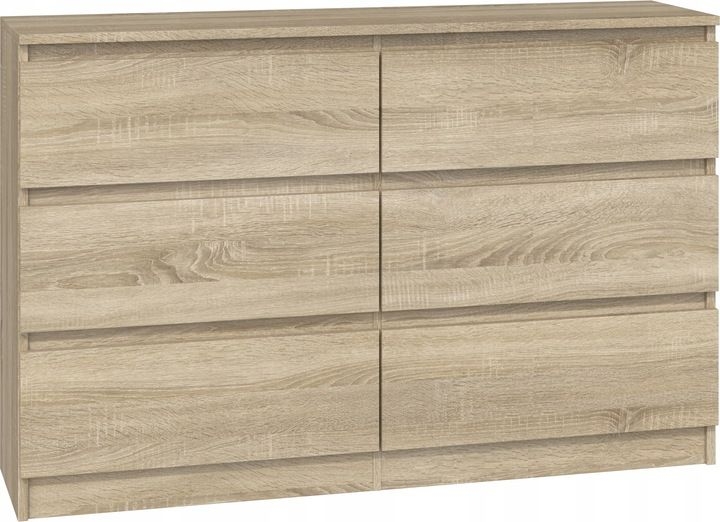 Komoda do sypialni, salonu, M6, 120x30x77 cm, dąb sonoma