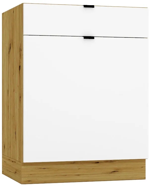 Szafka kuchenna dolna z szufladą 60 cm biały + dąb artisan – Elandro 9X