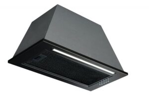 TOFLESZ LINEA BRAVO 90CM CZARNY OKAP DO ZABUDOWY – wydajność 500m3/h, nowoczesny design, stal malowana proszkowo