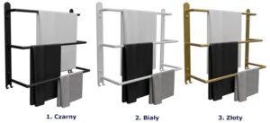 Złoty Potrójny Wieszak Ścienny Do Łazienki Elior – trwały metal, odporny na wilgoć, minimalistyczny design