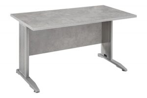 Biurko prostokątne Tim – nowoczesna konstrukcja, jasnoszary, 137x67x75 cm, płyta wiórowa