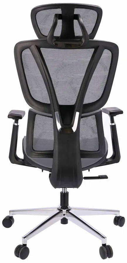 Szare ergonomiczne krzesło biurowe z zagłówkiem –  Floris 3X