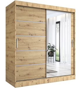 Szafa przesuwna 180 cm dąb artisan – Marmos 5X, nowoczesny design, solidna jakość, praktyczna