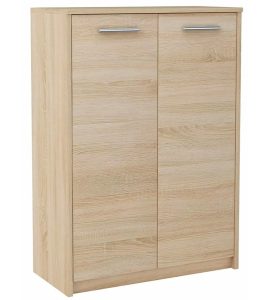 Skandynawska komoda na dokumenty dąb sonoma – minimalistyczna konstrukcja, praktyczne przechowywanie, 77x35x108 cm, płyta MDF