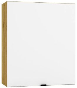 Jednodrzwiowa Szafka Biały Kuchenna Górna 60 Cm + Dąb Artisan S0-N79