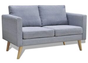 Sofa dwuosobowa Imex 2S – klasyczna konstrukcja, gołębia szarość, materiał Alcantar Pro