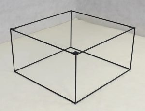 Industrialny stolik kawowy dąb artisan – minimalistyczny design, metalowy stelaż, 65×65 cm