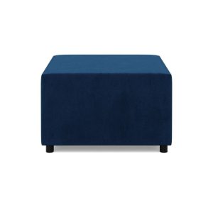 Pufa do salonu, podnóżek, BLOM, velvet, 71x71x40 cm, granatowy