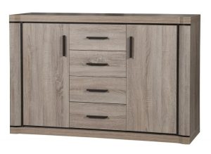 Komoda dąb truflowy – Rectano 7X, 4 szuflady, 2 szafki, ekologiczna płyta meblowa