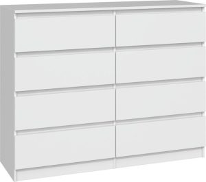 Komoda do sypialni, salonu, M8, 120x40x97 cm, biel, mat