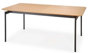 Prostokątny stół rozkładany Elior Ridley 9X – dąb naturalny, czarny, 170-250 cm