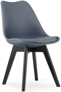 Zestaw grafitowych skandynawskich ergonomicznych krzeseł 4 szt. – Ares 4S, ergonomiczne siedzisko, naturalne drewno bukowe, kolor grafitowy