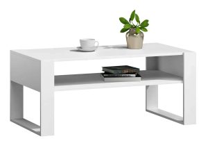 Biała Skandynawska Ława Kawowa Do Salonu S4-K57 – nowoczesny design, wysoka trwałość, 100 cm szerokości