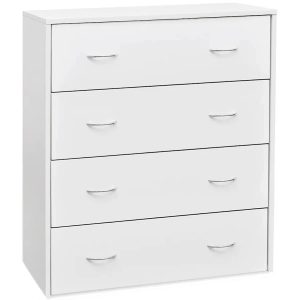 Biała minimalistyczna komoda mat Z0-G58 – cztery szuflady, elegancki design, trwałe materiały
