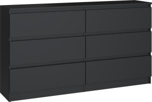 Komoda do sypialni, salonu, M6, 140x40x77 cm, czerń, mat