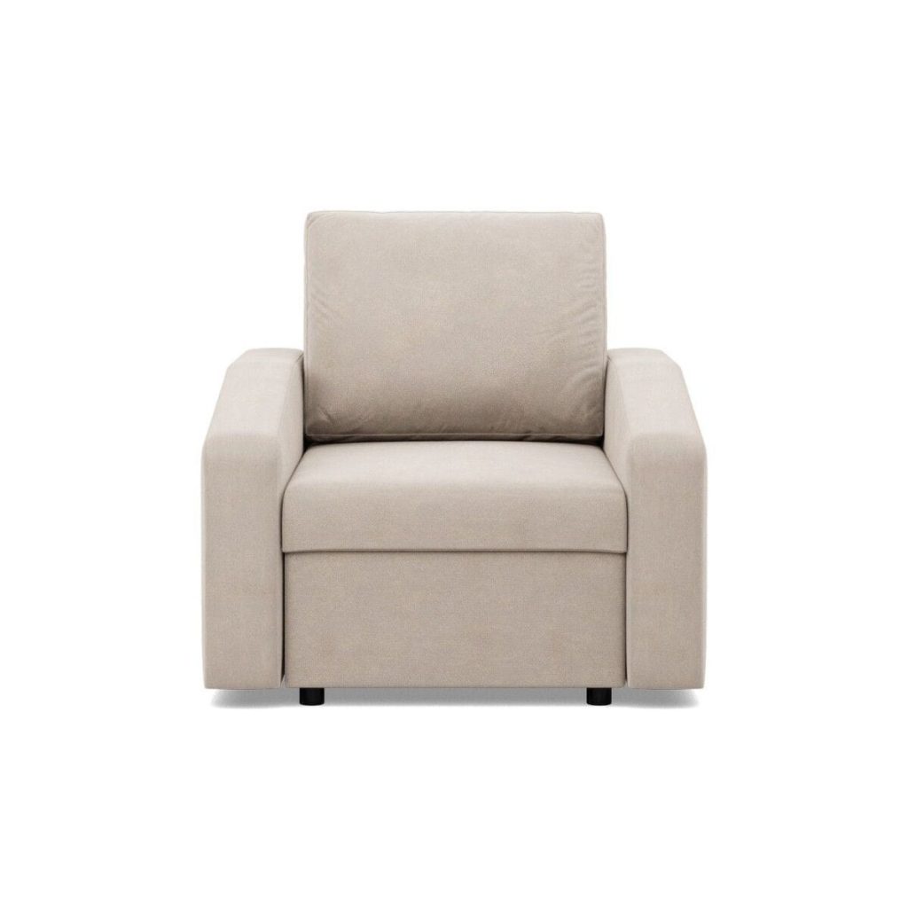 Fotel do salonu, BLOM, velvet, 83x92x92 cm, beżowy