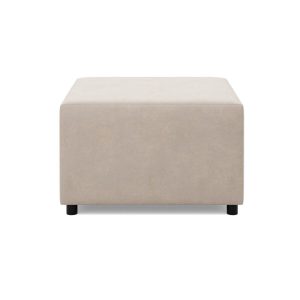 Pufa do salonu, podnóżek, BLOM, velvet, 71x71x40 cm, beżowy