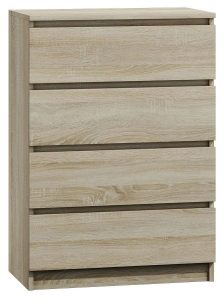 Skandynawska komoda z szufladami Sulli – nowoczesny design, dąb sonoma, 70x40x97 cm