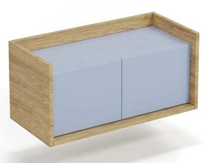 Szafka modułowa 78cm hikora + niebieski horyzont – Afilia 8X, ekologiczna płyta, minimalistyczny design