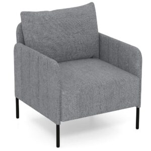 Fotel z poduszką do salonu – luksusowy komfort, szary, 73 x 79 x 79 cm, wysokiej jakości materiały