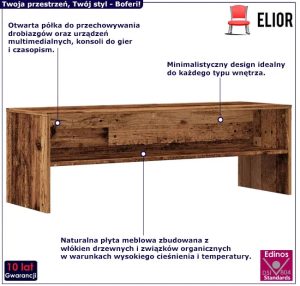 Szafka pod telewizor z półką stare drewno – Sarsa