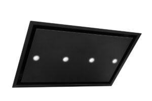TOFLESZ Empire Czarny Mat Turbina Zewnętrzna – okap sufitowy, energooszczędne oświetlenie LED, 90 cm, stal malowana proszkowo