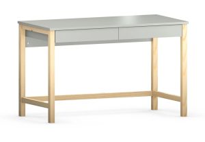 Szare biurko do pokoju dziecięcego 50×100 F4-H37 – naturalne drewno sosnowe, minimalistyczny design