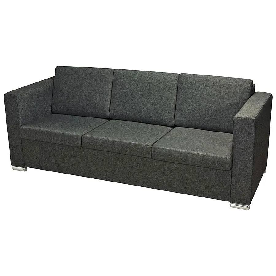 Trzyosobowa ciemnoszara sofa loftowa – Telva 3Q, wygodna, nowoczesny design, tkanina Alcantar Pro