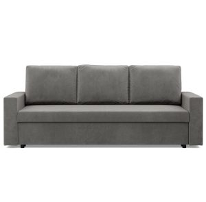 Kanapa 3 osobowa, BLOM, velvet, 220x92x92 cm, jasny szary