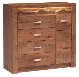 Komoda do salonu jesion jasny – Filin 17X, nowoczesny design, funkcjonalne wnętrze
