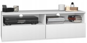 Szafka pod telewizor, stolik rtv, rumba, 120x40x38 cm, biel, mat