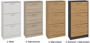 Biała komoda na buty z 3 szafkami – minimalistyczny design, trwałe materiały, 60 cm szerokości