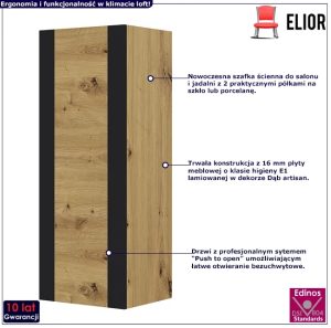 Szafka ścienna dąb artisan – Lyra 6X, minimalistyczny design, praktyczne rozwiązania, wysoka jakość