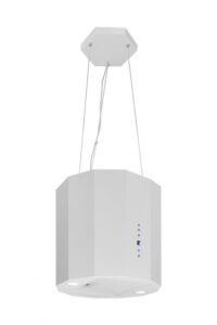 TOFLESZ POLARIS MINI 40 CM – okap wyspowy, biały, stal malowana proszkowo
