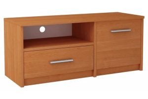 Klasyczna Szafka RTV Do Salonu Olcha K5-B37 – funkcjonalna, elegancka, z szufladą i półką
