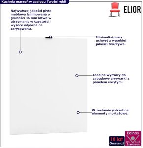 Front do zabudowy zmywarki z panelem ukrytym 60 cm – Elandro 18X