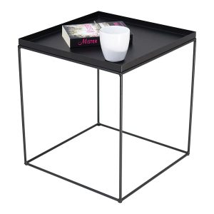 Czarny loftowy stolik kawowy Gondiko 5X – trwały, nowoczesny design, metalowy, kwadratowy, 43 cm wysokości