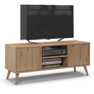 Szafka rtv, skandynawski styl, SKAND, 120x40x50 cm, dąb, mat