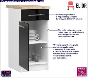 Szafka kuchenna w kolorze czarny połysk – Poli 3x