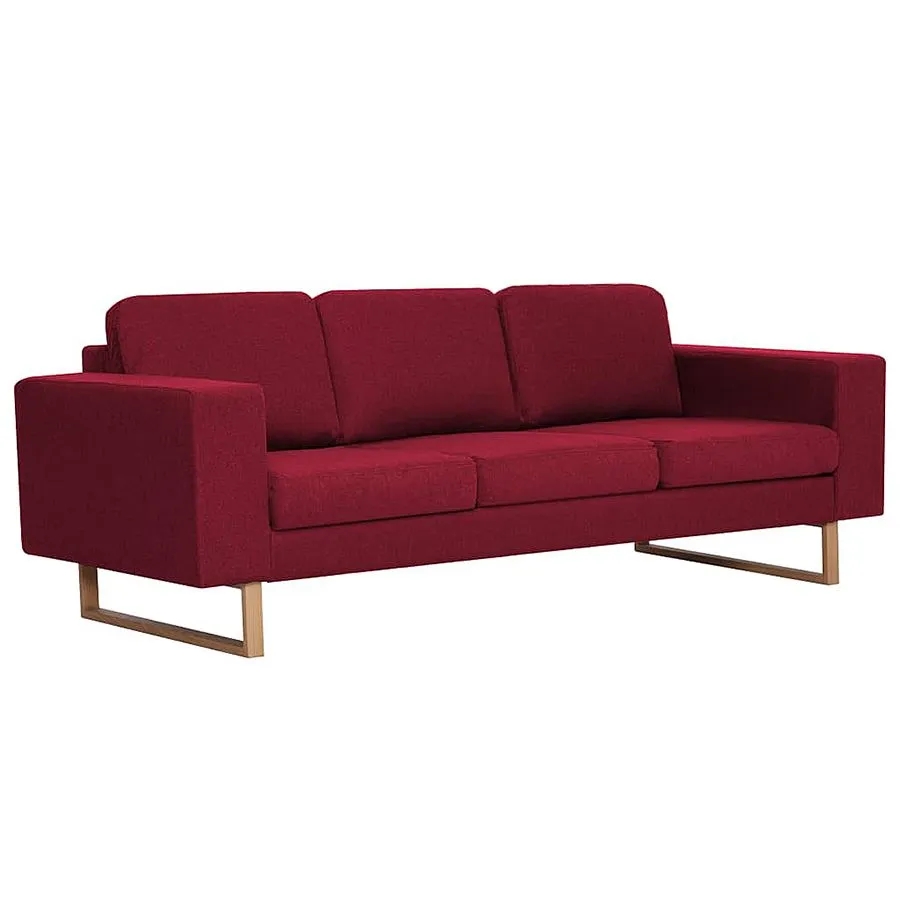 Elegancka trzyosobowa sofa Ladi 3x – komfort, nowoczesny design, czerwone wino, tkanina Alcantar Pro