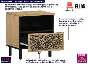 Rustykalna szafka nocna z szufladą – Dikon 8X