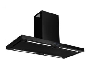 TOFLESZ Etna Island Lux Czarny Mat – okap wyspowy, 90 cm, stal malowana proszkowo