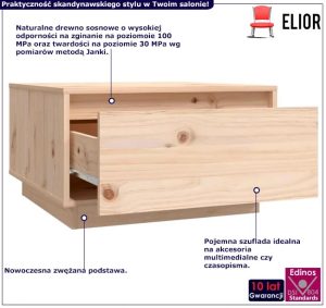 Stolik kawowy z litego drewna naturalny – Nezo